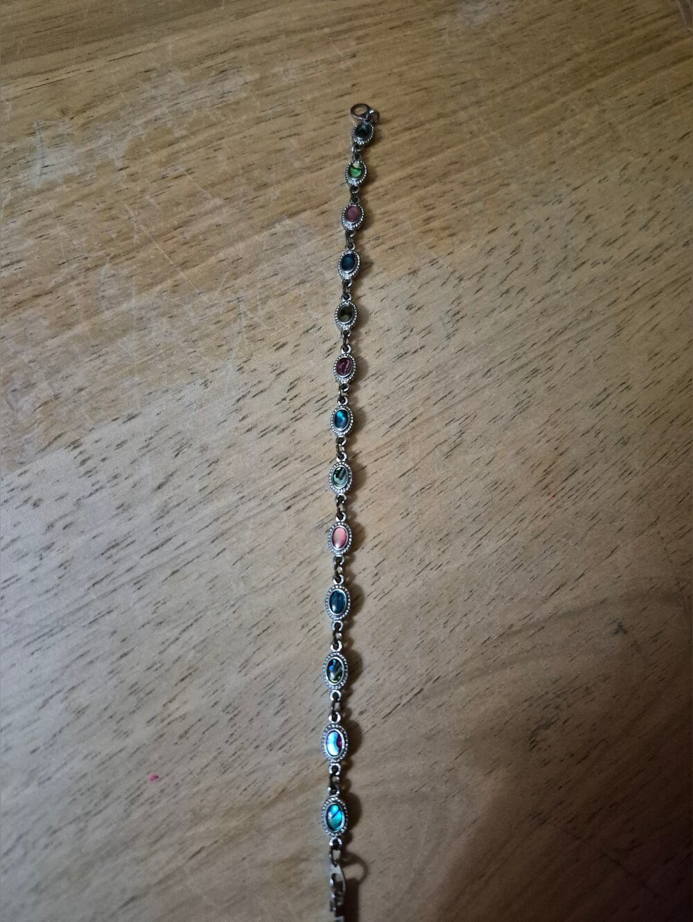 Vintage Multi-Colored Faux Abalone Link Tennis Bracelet